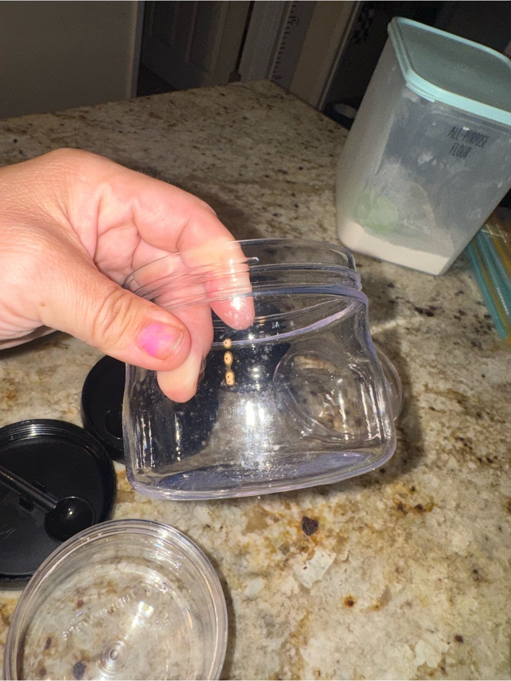 Three-Piece Clearly elegant Stackable Storage Jars with Black Lids Tupperware - Picture 6 of 9